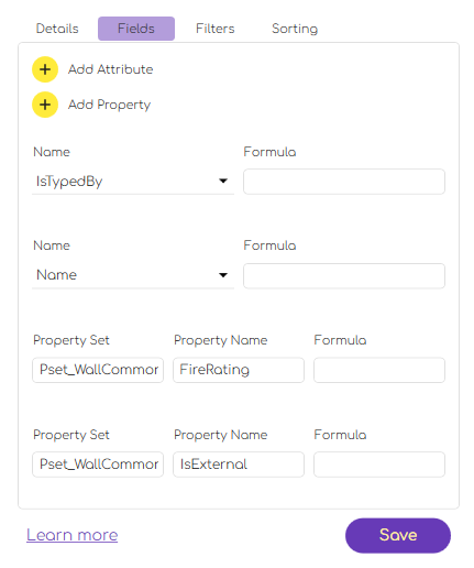 Schedule Fields
